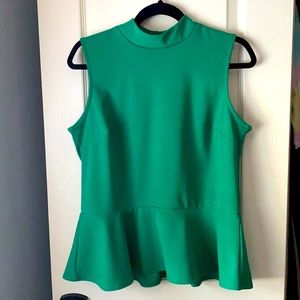 Banana Republic Green Peplum top sz M